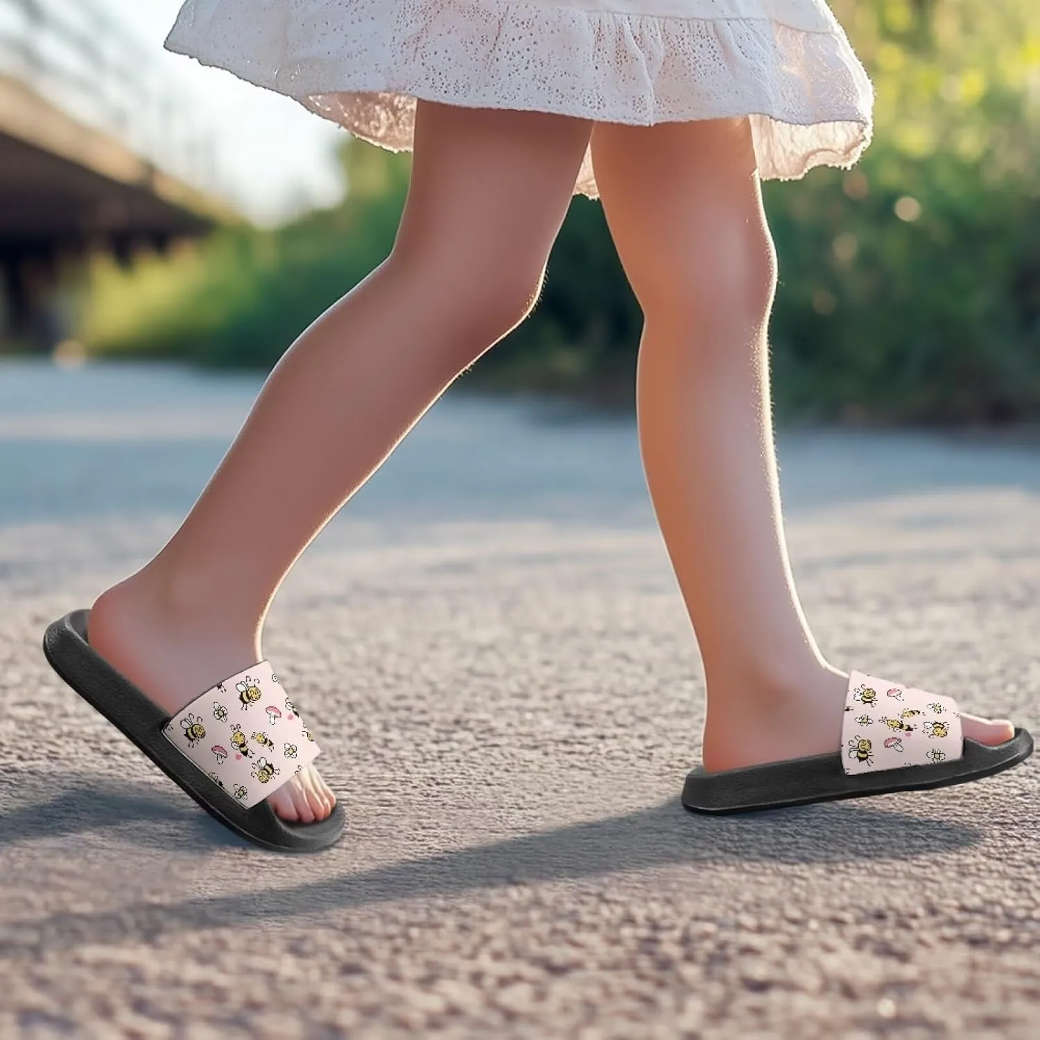 Toddler Sandals Comfy Sport Slides Non-slip Beach Slides Garden Slip On Shoes Water Friendly Bath Slippers