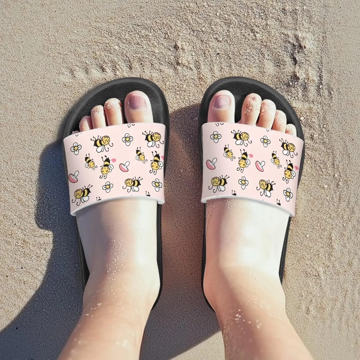 Toddler Sandals Comfy Sport Slides Non-slip Beach Slides Garden Slip On Shoes Water Friendly Bath Slippers