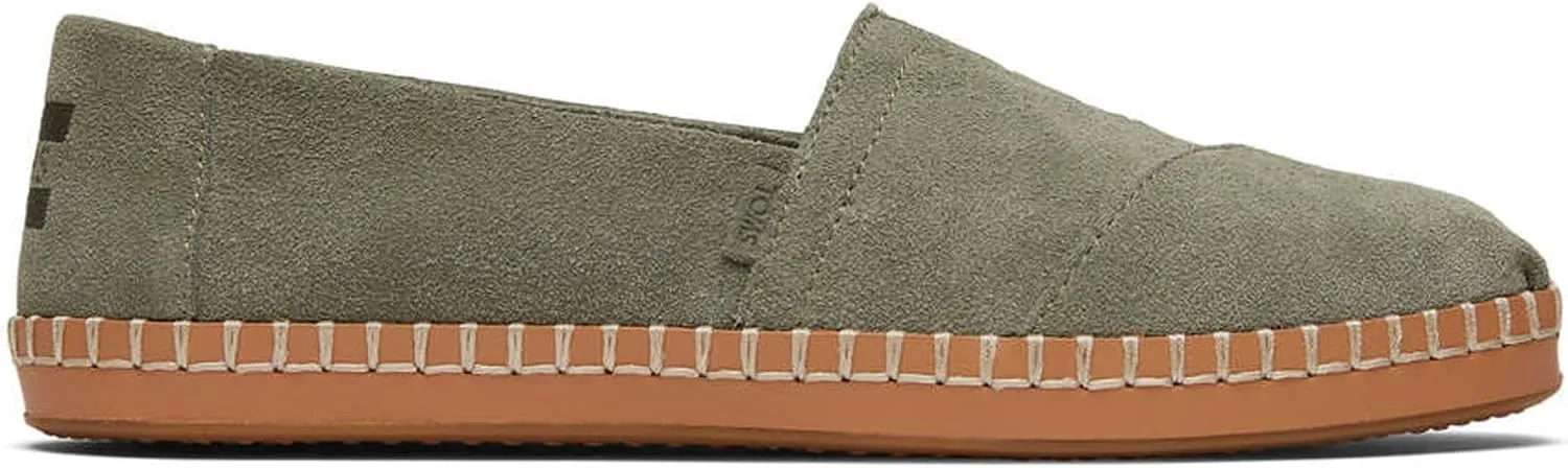 TOMS Women's, Alpargata Vetiver Suede Leather Wrap Slip-On