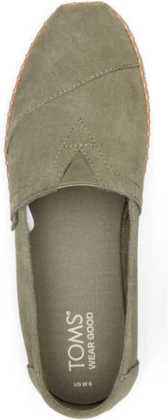 TOMS Women's, Alpargata Vetiver Suede Leather Wrap Slip-On