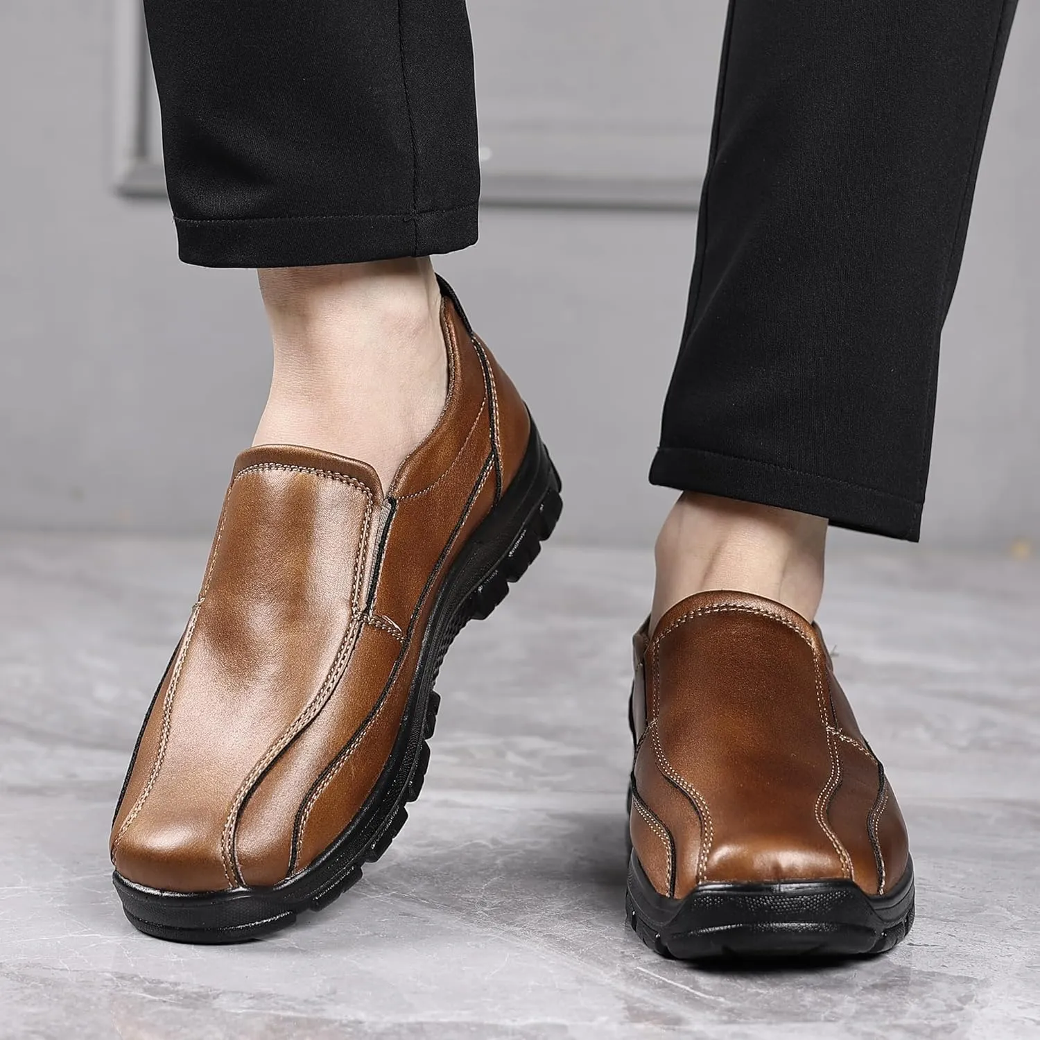Trsorini Mens Casual Shoes Loafers Slip on Dress Business Office Premier Walking Lightweight Shoes Male