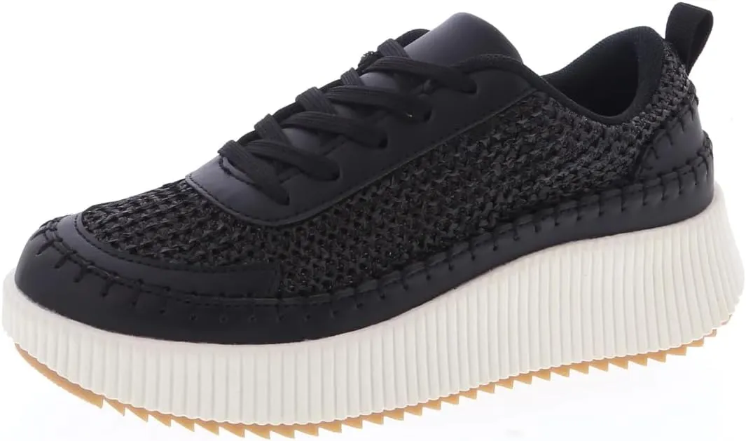 TruFox Women's Lace Up Platform Woven Sneakers Comfortable Fashion Sneaker Low Top Chunky Walking Shoes