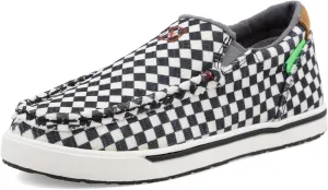 Twisted X Kid's Slip-On Kicks, Moc Toe, Black & White, 11.5 M