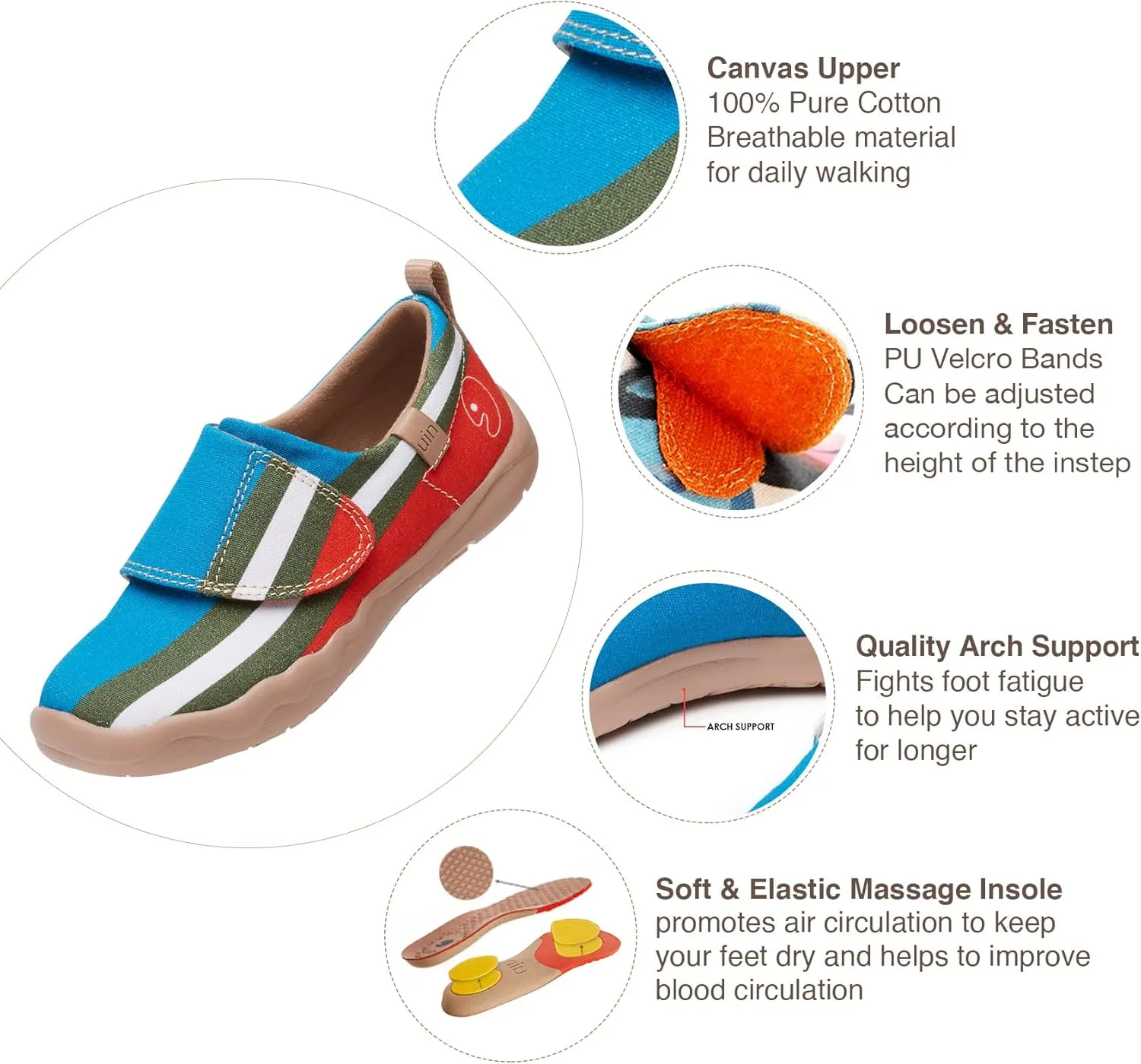 UIN Kid's Casual Slip-on Canvas Loafers Boys Girls Shoes Fashion Sneakers Funny Painted Travel Shoes