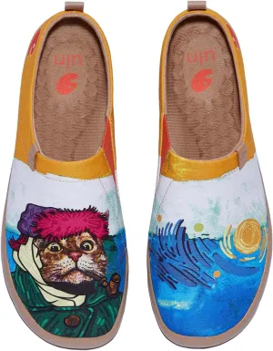 UIN Men's Walking Travel Shoes Slip On Canvas Casual Loafers Lightweight Comfort Fashion Sneaker Happy Doggies