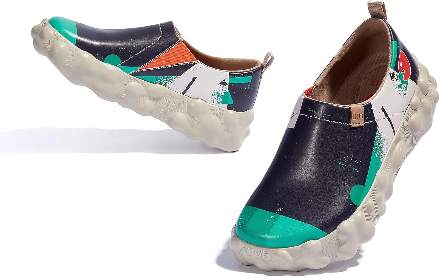 UIN Women's Fashion Sneakers Slip On Walking Art Travel Shoes Toledo Ⅵ Rainbow Crush 2