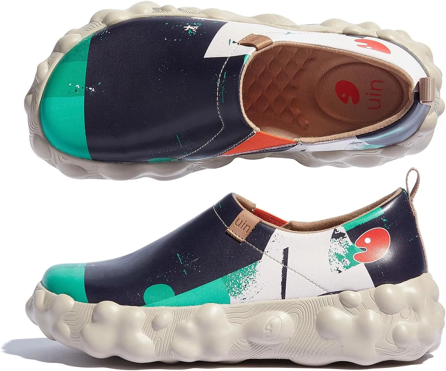 UIN Women's Fashion Sneakers Slip On Walking Art Travel Shoes Toledo Ⅵ Rainbow Crush 2