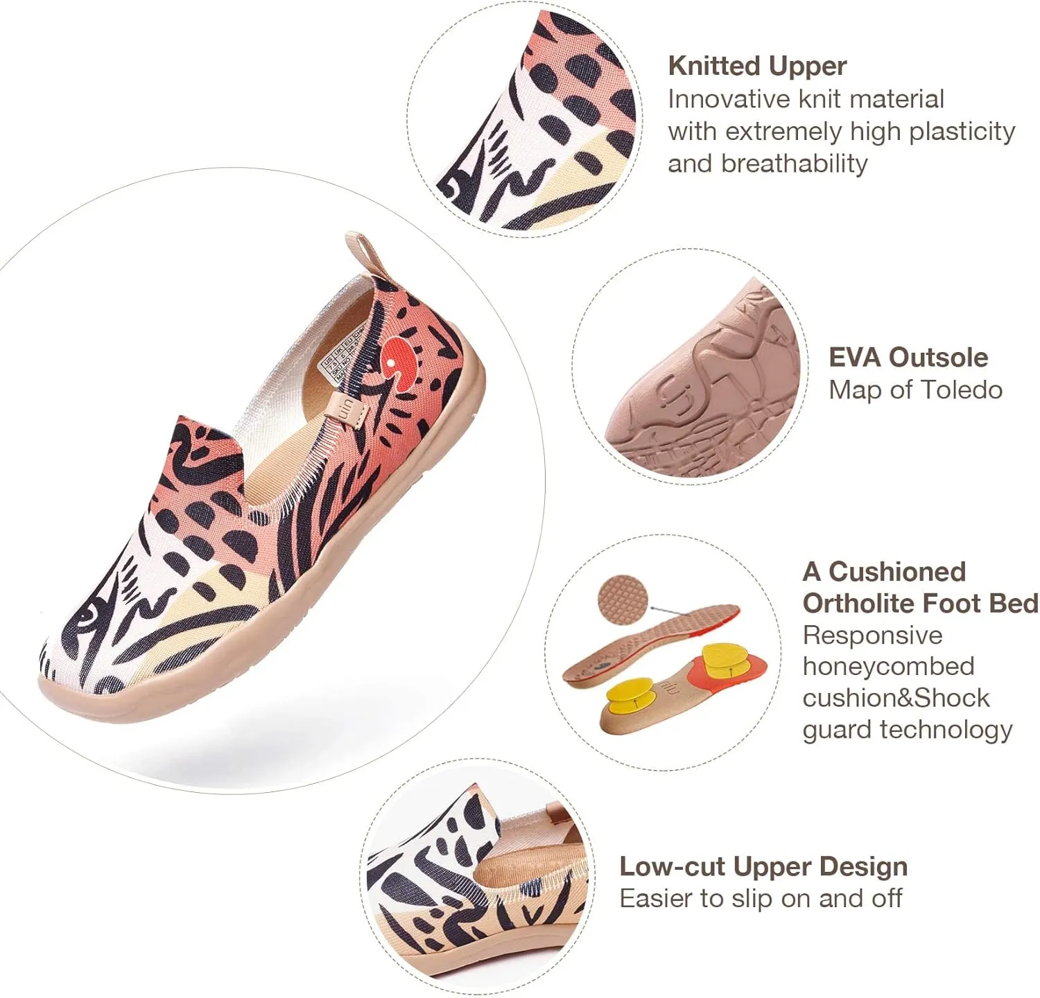 UIN Women's Slip On Loafers Lightweight Sneakers Flats Walking Casual Art Painted Travel Shoes Spray It