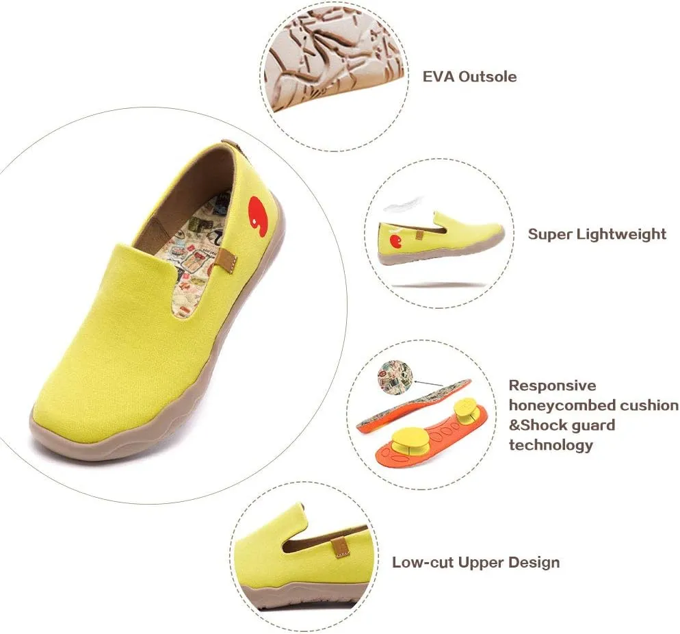 UIN Women's Slip On Loafers Lightweight Sneakers Flats Walking Casual Art Painted Travel Shoes Spray It