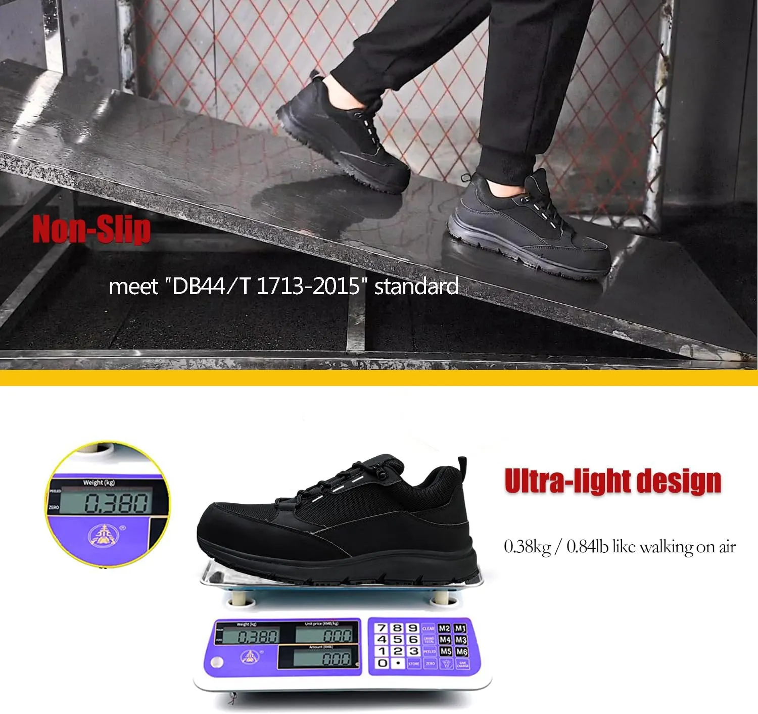 ulogu Steel Toe Shoes for Men Women丨Waterproof Lightweight Roofing Shoe丨Safety Industrial Work Sneakers