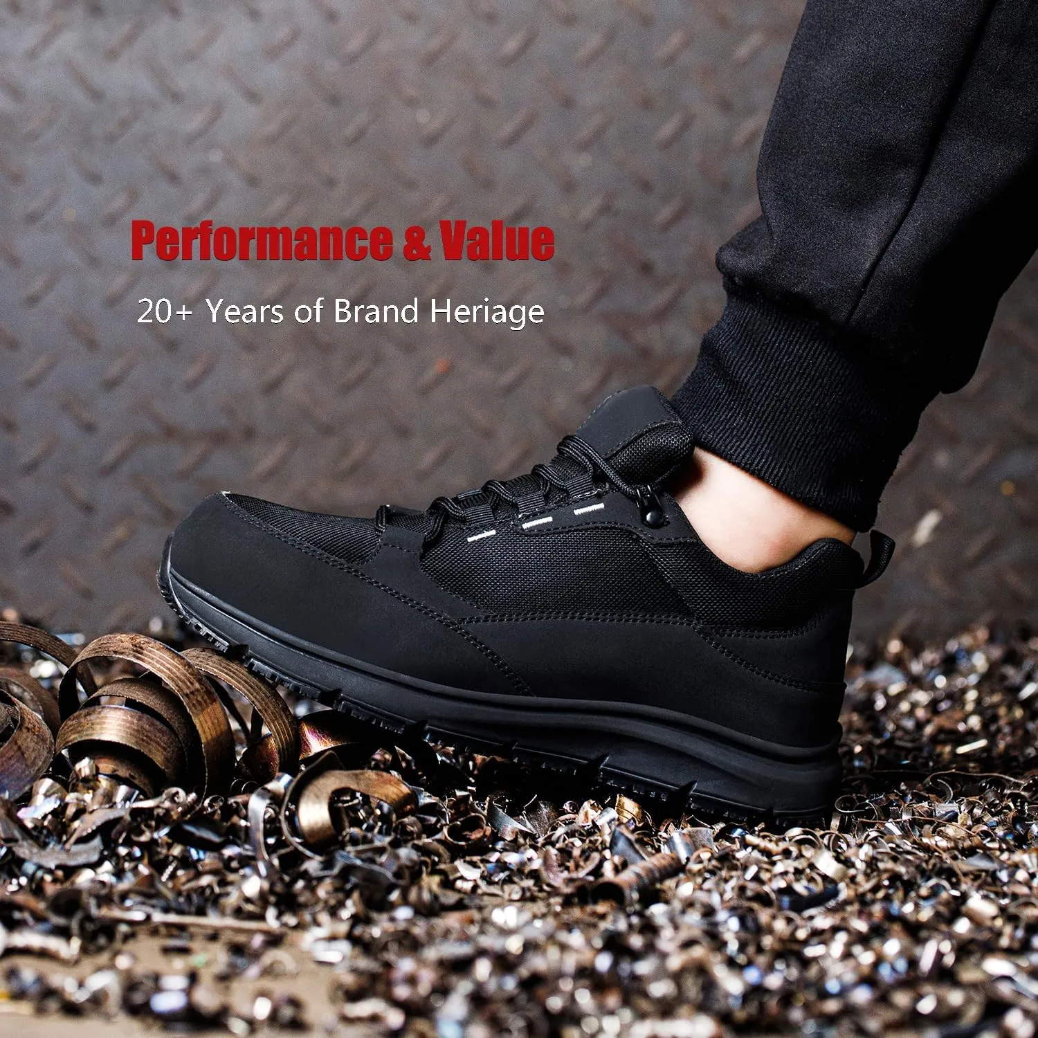 ulogu Steel Toe Shoes for Men Women丨Waterproof Lightweight Roofing Shoe丨Safety Industrial Work Sneakers