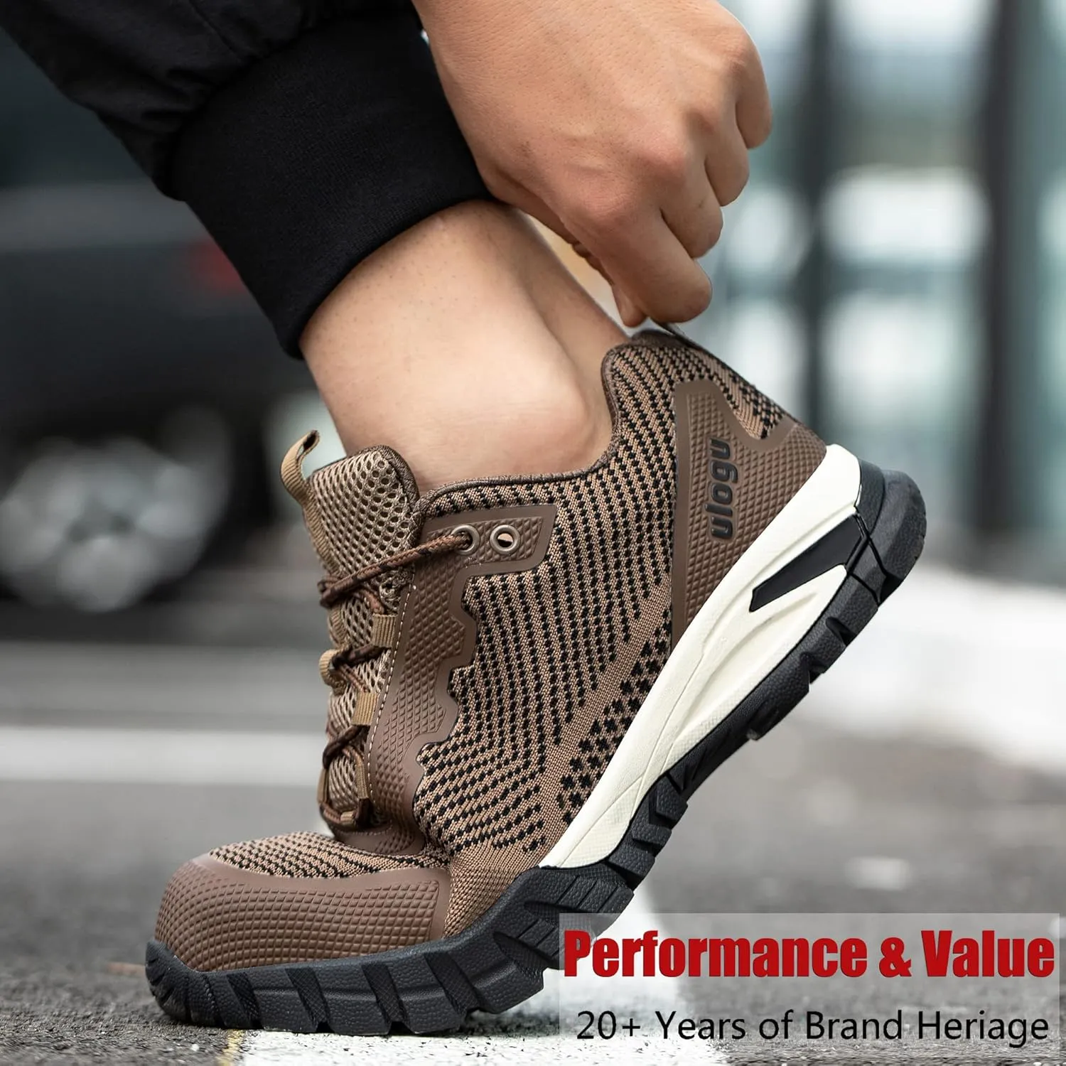 ulogu Waterproof Hiking Shoes for Men Women丨 Comfy Lightweight Non-Slip All Day Walking Work Sneakers 6-Month Warranty