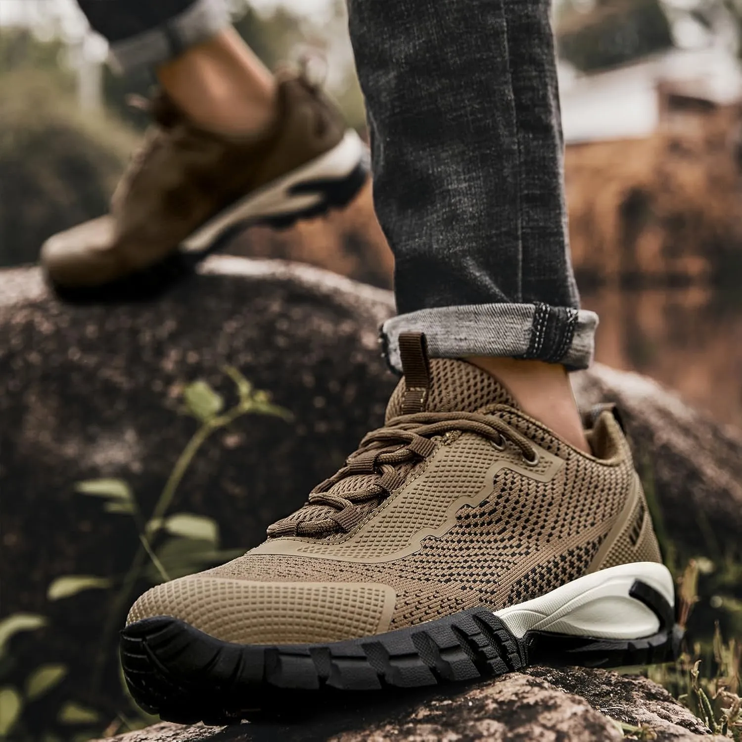 ulogu Waterproof Hiking Shoes for Men Women丨 Comfy Lightweight Non-Slip All Day Walking Work Sneakers 6-Month Warranty