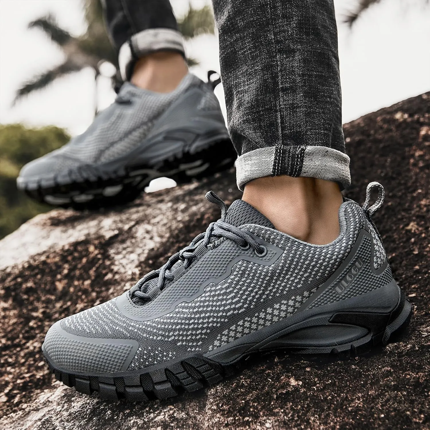 ulogu Waterproof Hiking Shoes for Men Women丨 Comfy Lightweight Non-Slip All Day Walking Work Sneakers 6-Month Warranty