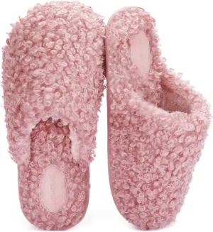 ULTRAIDEAS Women's Indoor Fuzzy Slippers, Ladies Lightweight Cozy Memory Foam House Shoes
