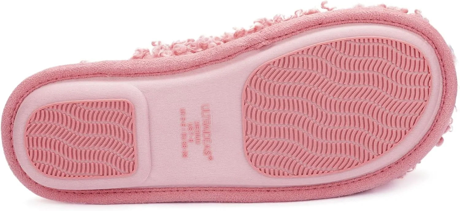 ULTRAIDEAS Women's Indoor Fuzzy Slippers, Ladies Lightweight Cozy Memory Foam House Shoes
