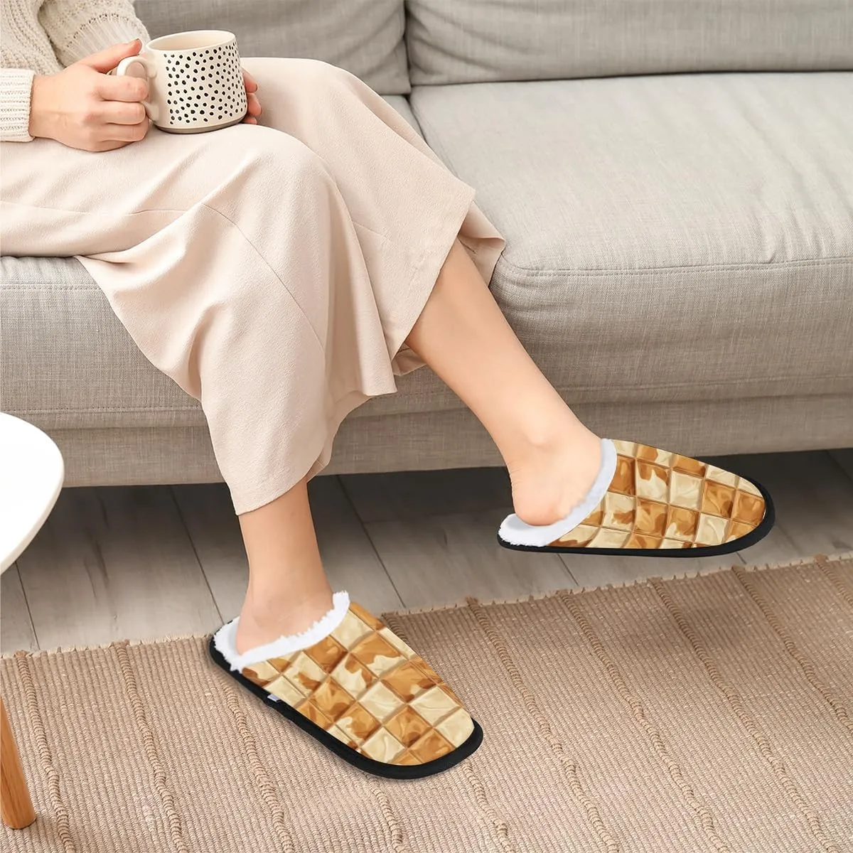 Underwater Sunshine Women's Indoor Bedroom Slippers Soft Fuzzy Slip On House Slippers for Winter Bedroom Outdoor