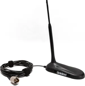 Uniden Magnetic Mount 18-inch CB Radio Antenna, Pre-Tuned, Low Profile Aerodynamic Design with Heavy Duty Magnet, for use on Cars, Trucks, SUV’s, Vans, RV's, and ATV’s, Model: BCATPL259-19