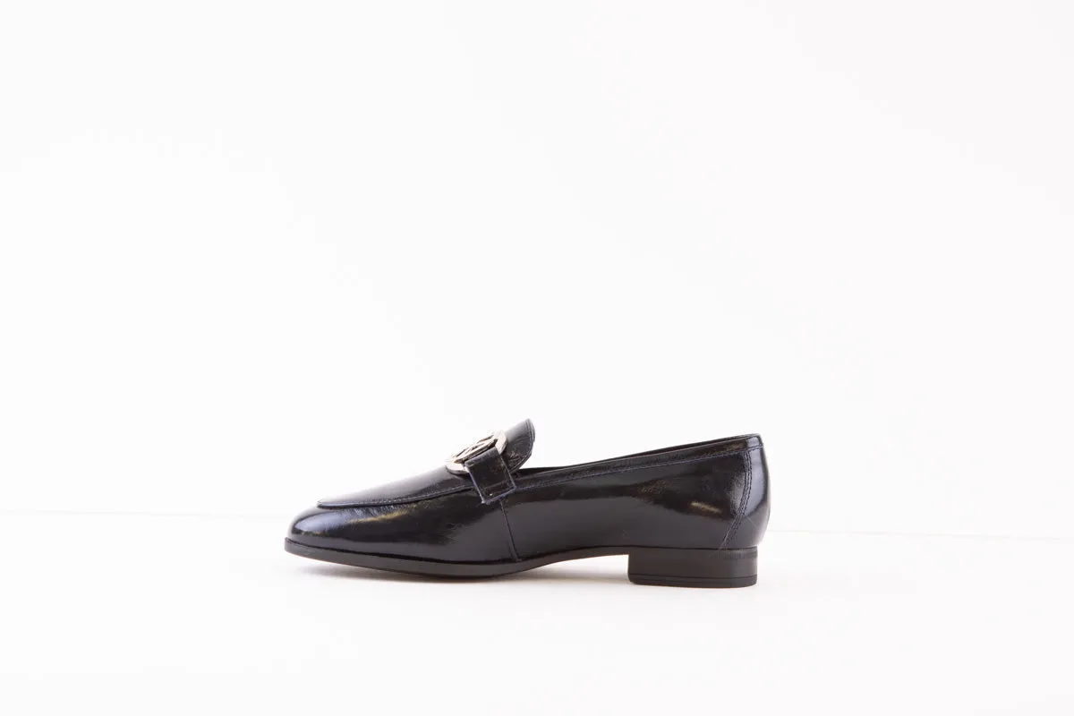 UNISA - DAPI LOW HEEL SLIP-ON SHOE - NAVY PATENT