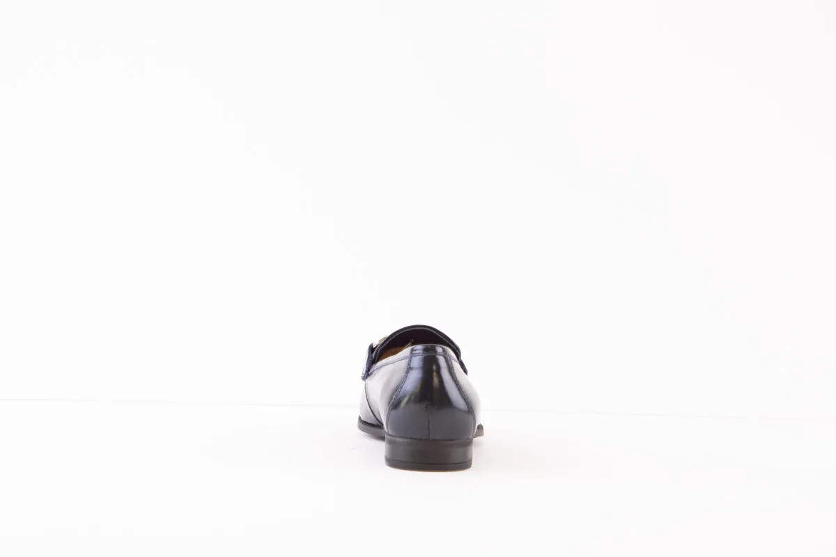 UNISA - DAPI LOW HEEL SLIP-ON SHOE - NAVY PATENT