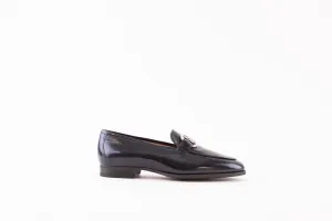 UNISA - DAPI LOW HEEL SLIP-ON SHOE - NAVY PATENT