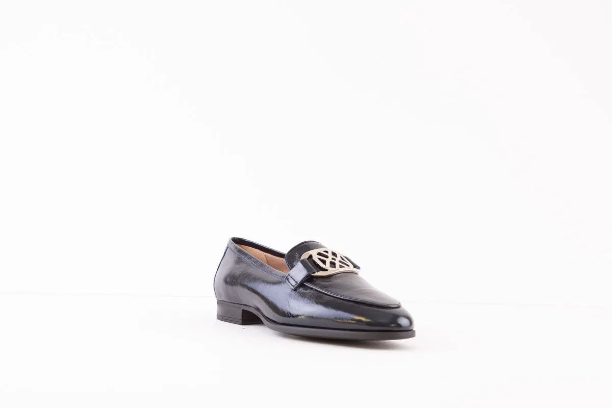 UNISA - DAPI LOW HEEL SLIP-ON SHOE - NAVY PATENT