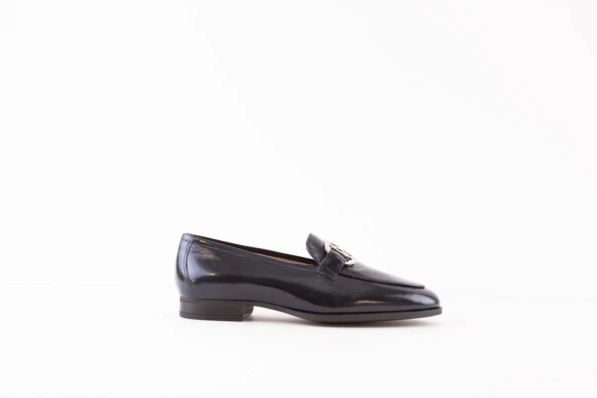 UNISA - DAPI LOW HEEL SLIP-ON SHOE - NAVY PATENT