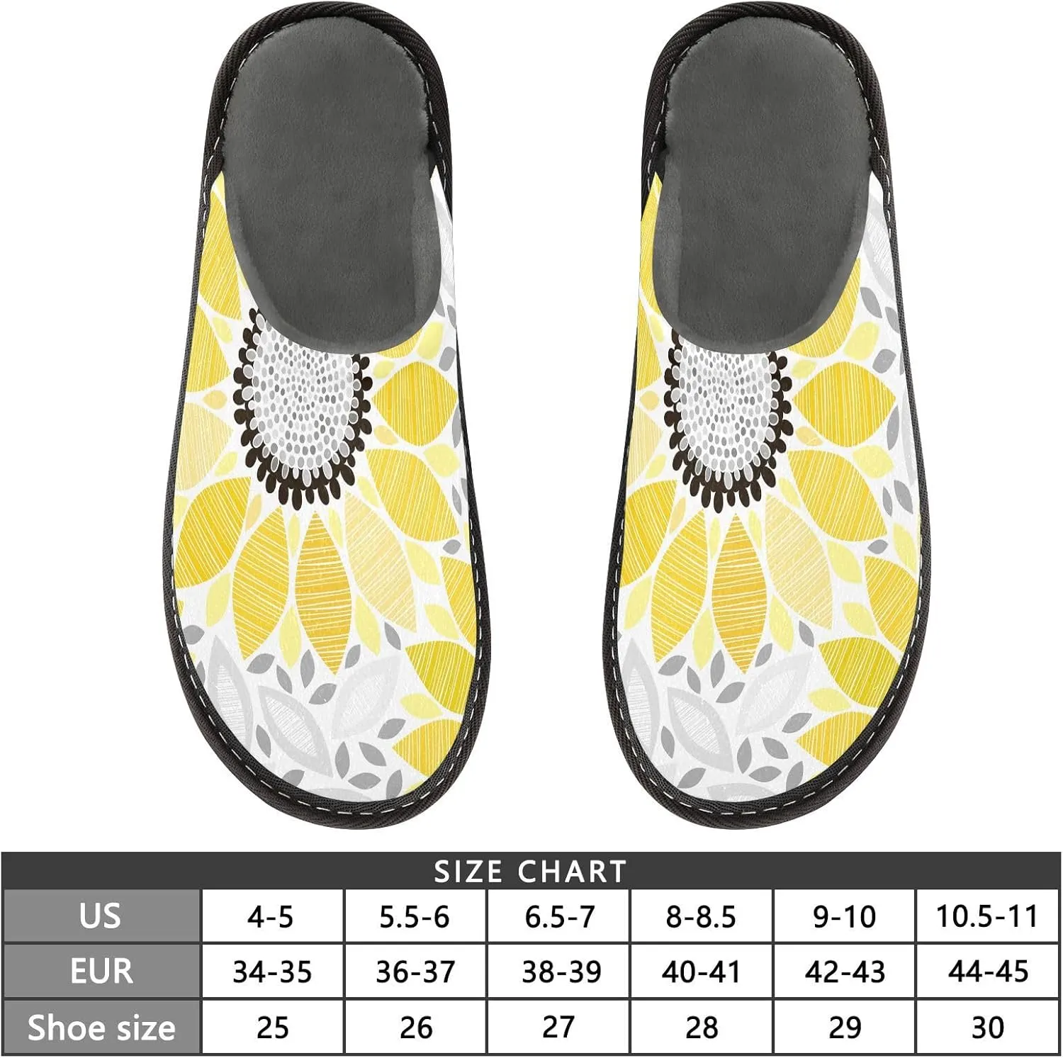 Unisex Fuzzy Foam Slippers Non-Skid Slip-on Soft Warm Sole Fleece Shoes 4-11
