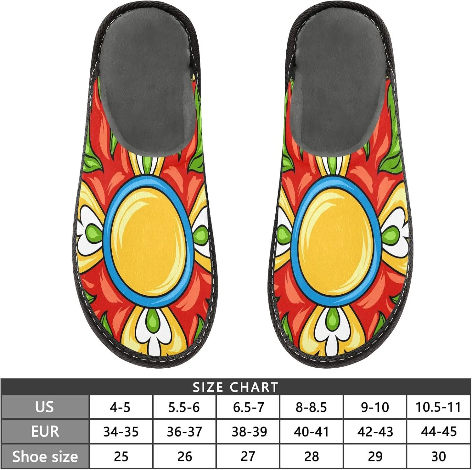 Unisex Fuzzy Foam Slippers Non-Skid Slip-on Soft Warm Sole Fleece Shoes 4-11