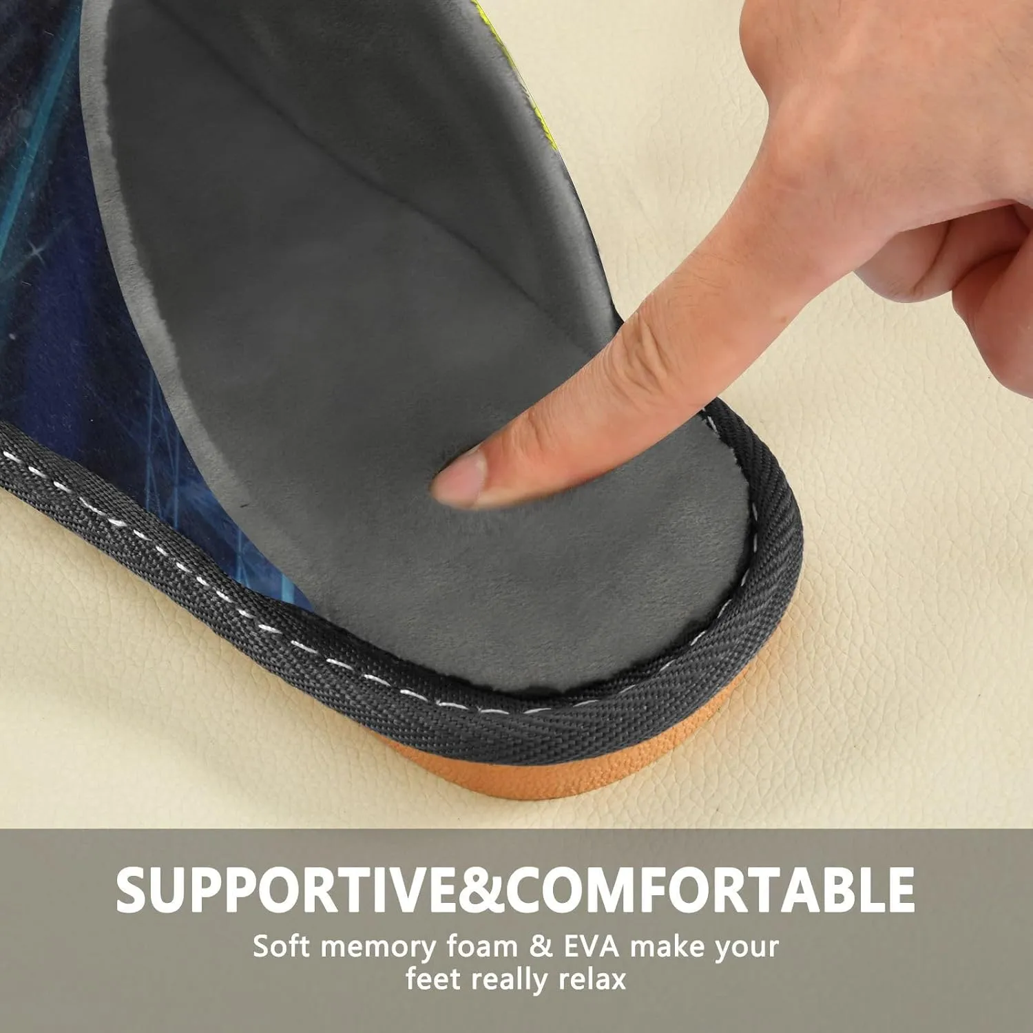 Unisex Fuzzy Foam Slippers Non-Skid Slip-on Soft Warm Sole Fleece Shoes 4-11