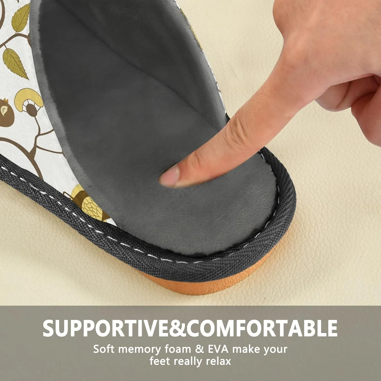 Unisex Fuzzy Foam Slippers Non-Skid Slip-on Soft Warm Sole Fleece Shoes 4-11