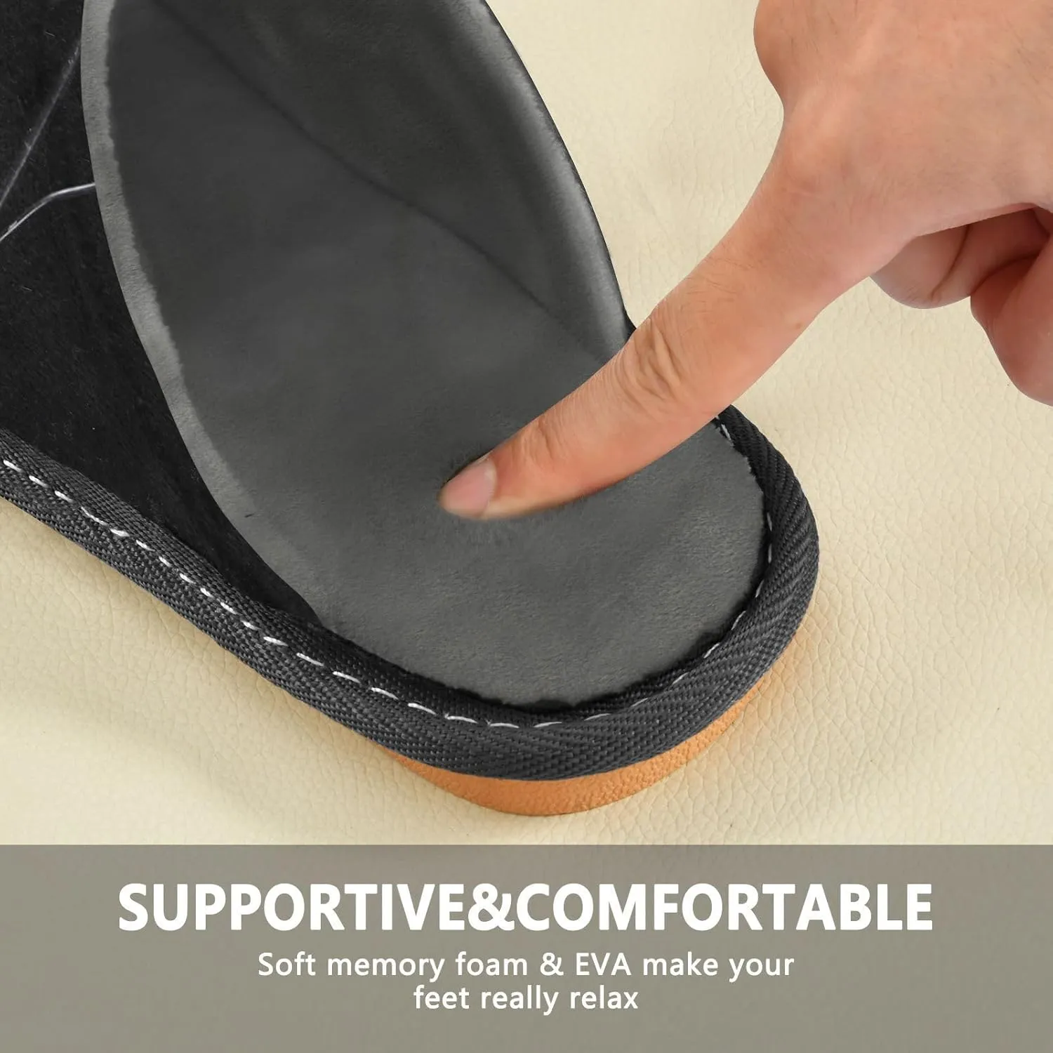 Unisex Fuzzy Foam Slippers Non-Skid Slip-on Soft Warm Sole Fleece Shoes 4-11