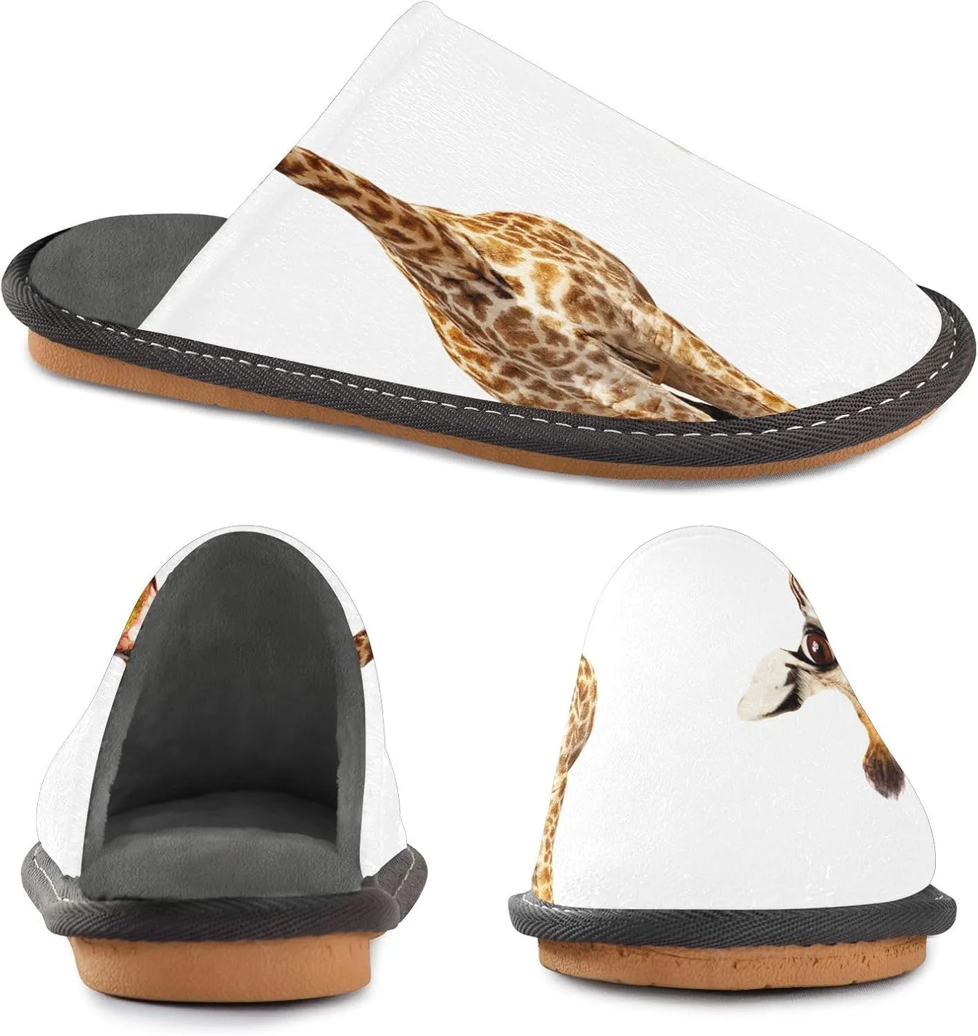 Unisex Fuzzy Foam Slippers Non-Skid Slip-on Soft Warm Sole Fleece Shoes 4-11
