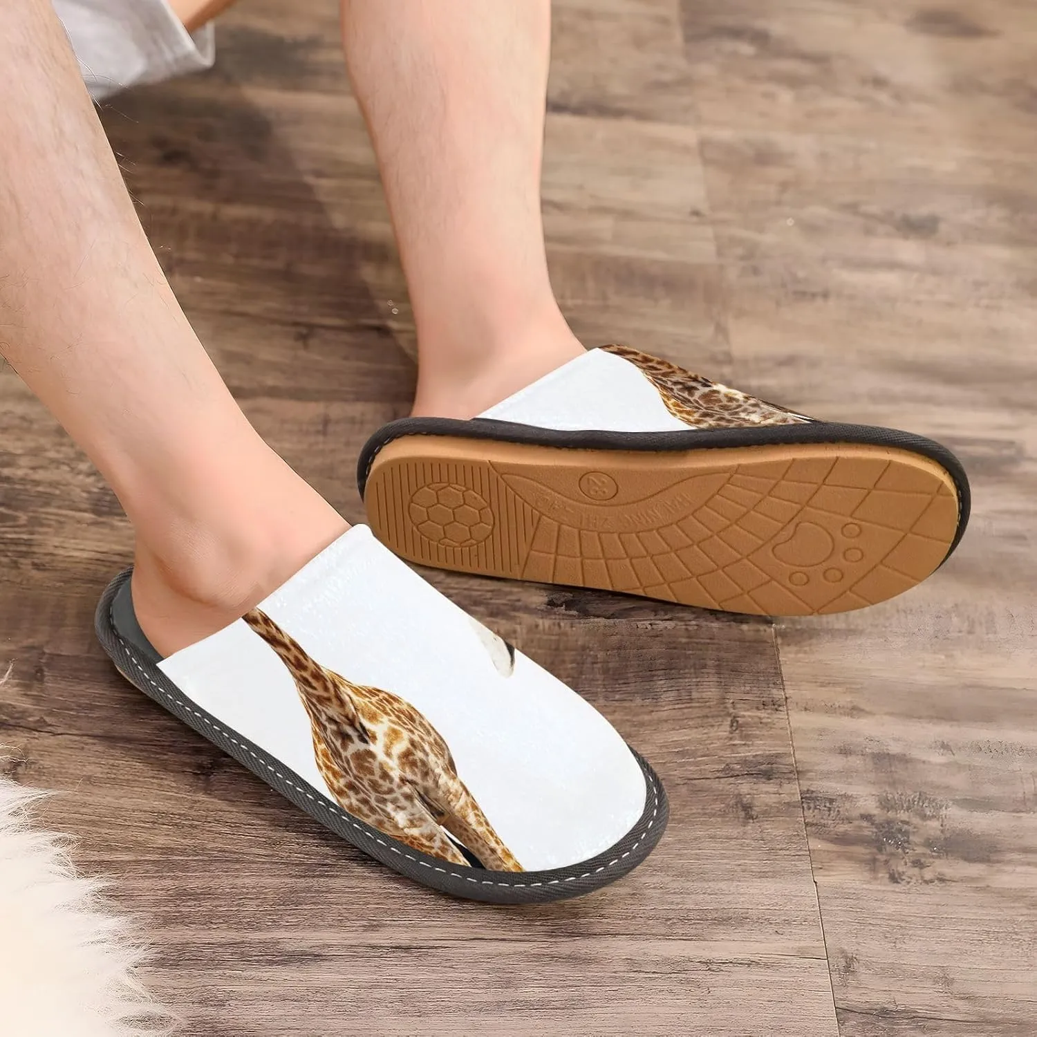 Unisex Fuzzy Foam Slippers Non-Skid Slip-on Soft Warm Sole Fleece Shoes 4-11