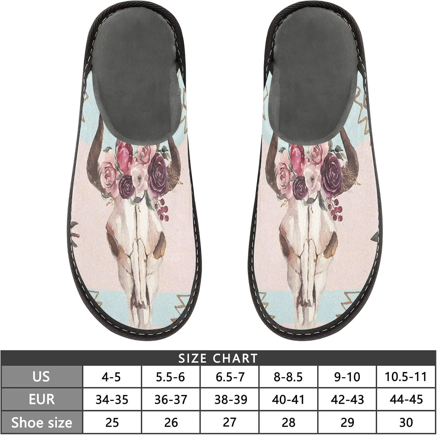 Unisex Fuzzy Foam Slippers Non-Skid Slip-on Soft Warm Sole Fleece Shoes 4-11