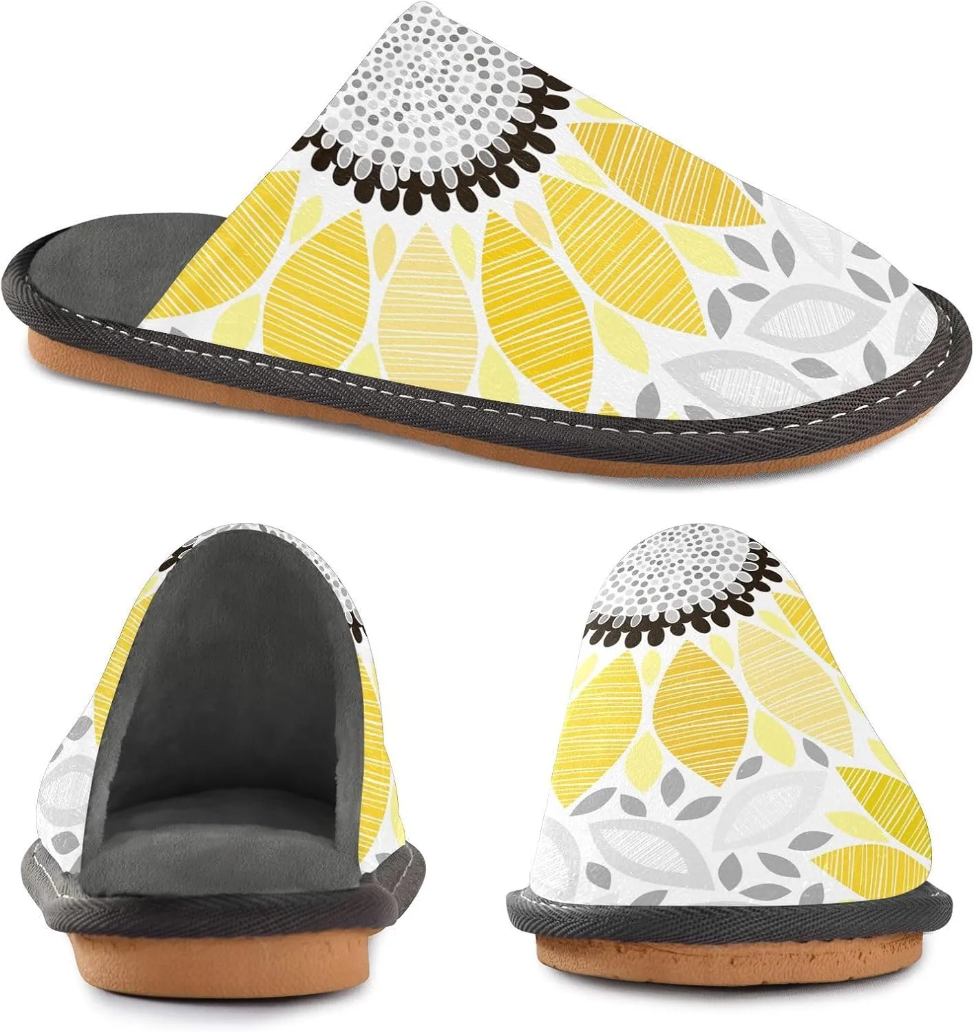 Unisex Fuzzy Foam Slippers Non-Skid Slip-on Soft Warm Sole Fleece Shoes 4-11