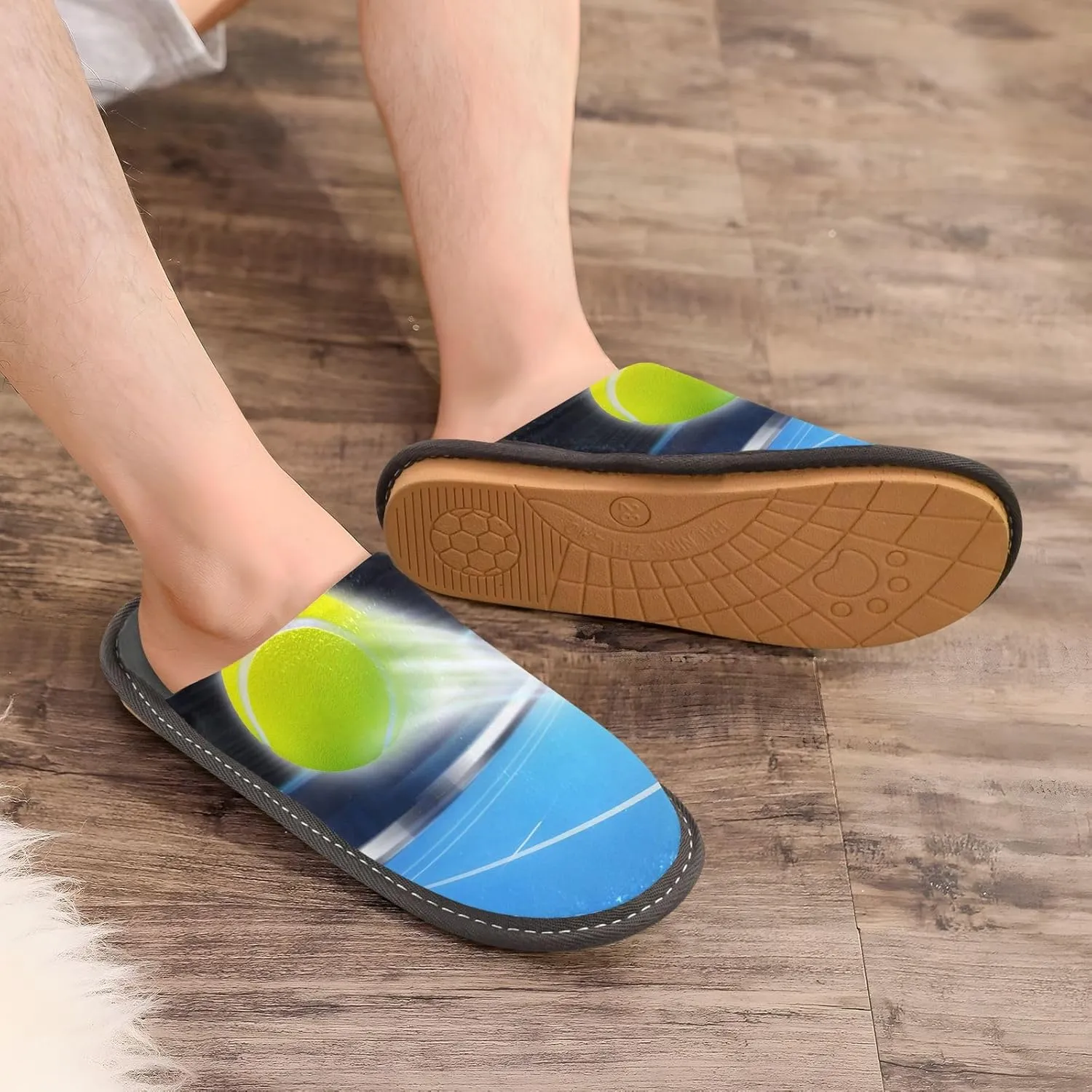 Unisex Fuzzy Foam Slippers Non-Skid Slip-on Soft Warm Sole Fleece Shoes 4-11
