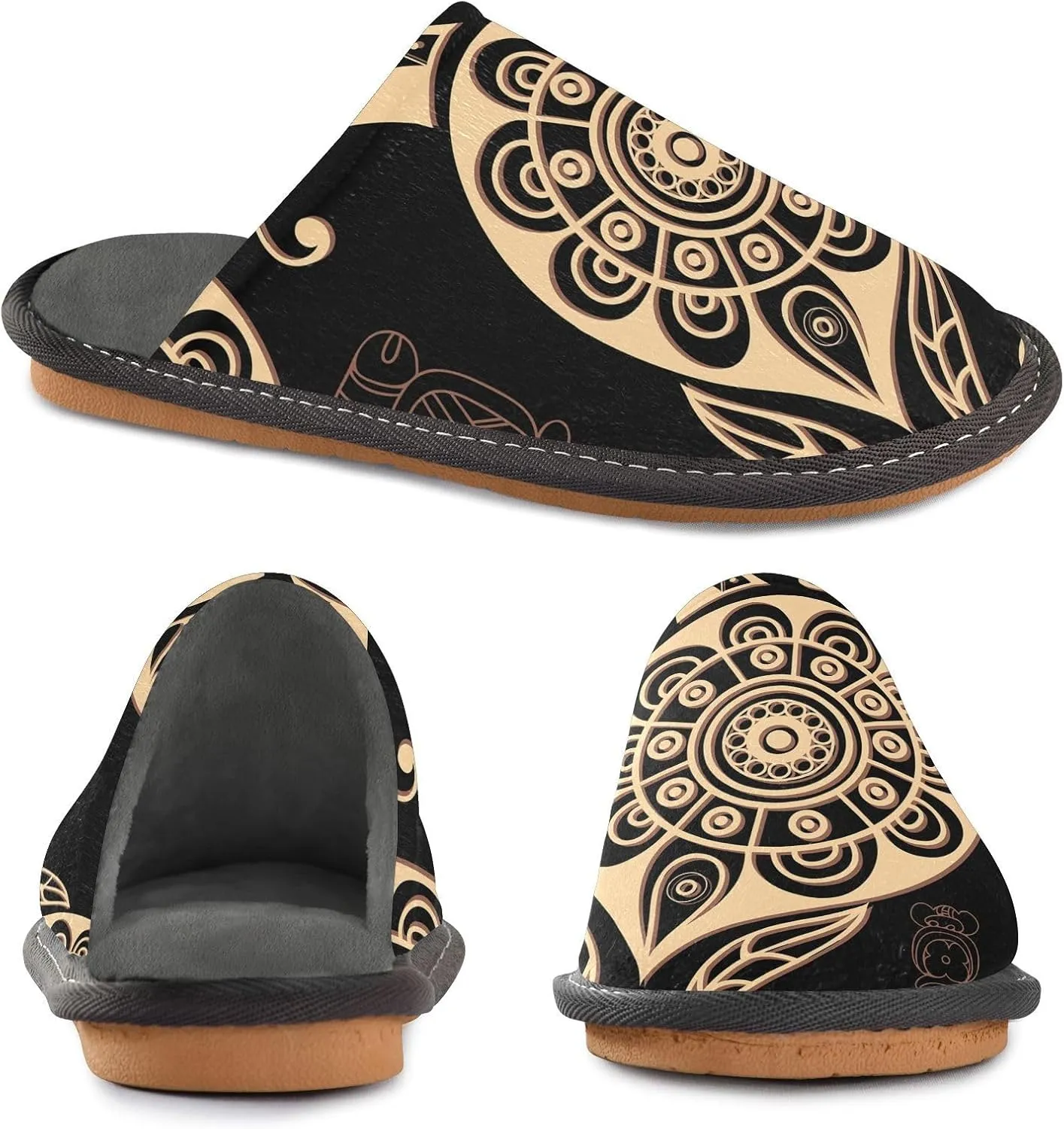 Unisex Fuzzy Foam Slippers Non-Skid Slip-on Soft Warm Sole Fleece Shoes 4-11
