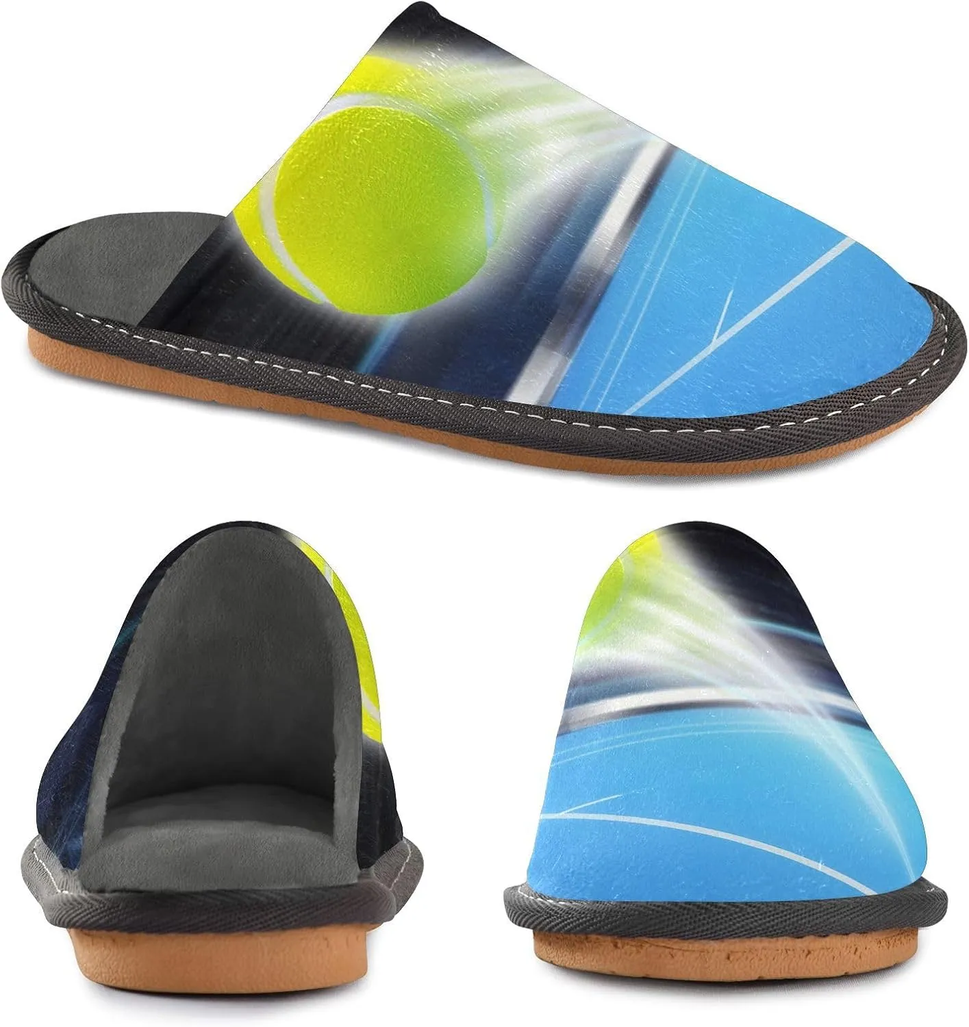 Unisex Fuzzy Foam Slippers Non-Skid Slip-on Soft Warm Sole Fleece Shoes 4-11