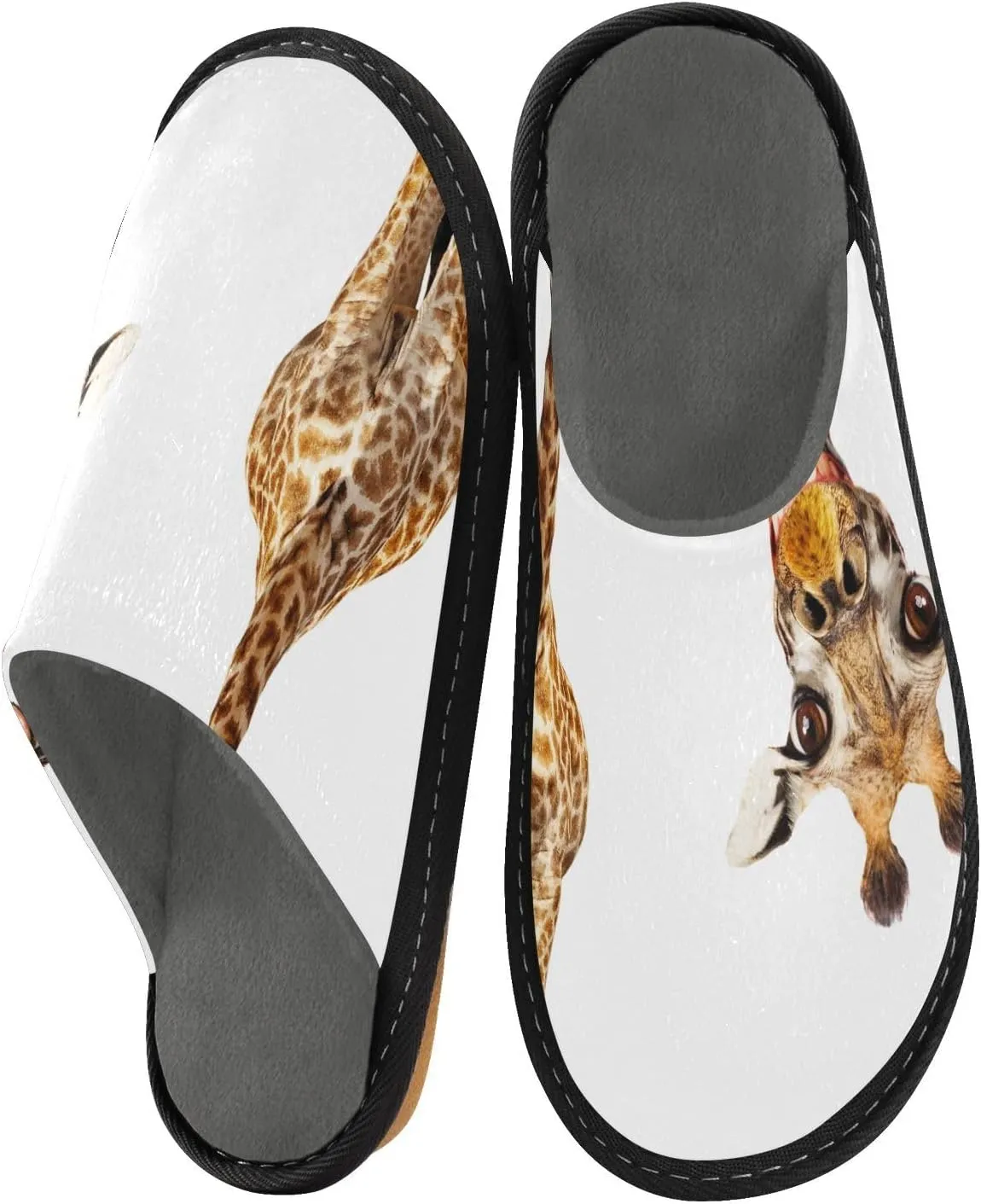 Unisex Fuzzy Foam Slippers Non-Skid Slip-on Soft Warm Sole Fleece Shoes 4-11