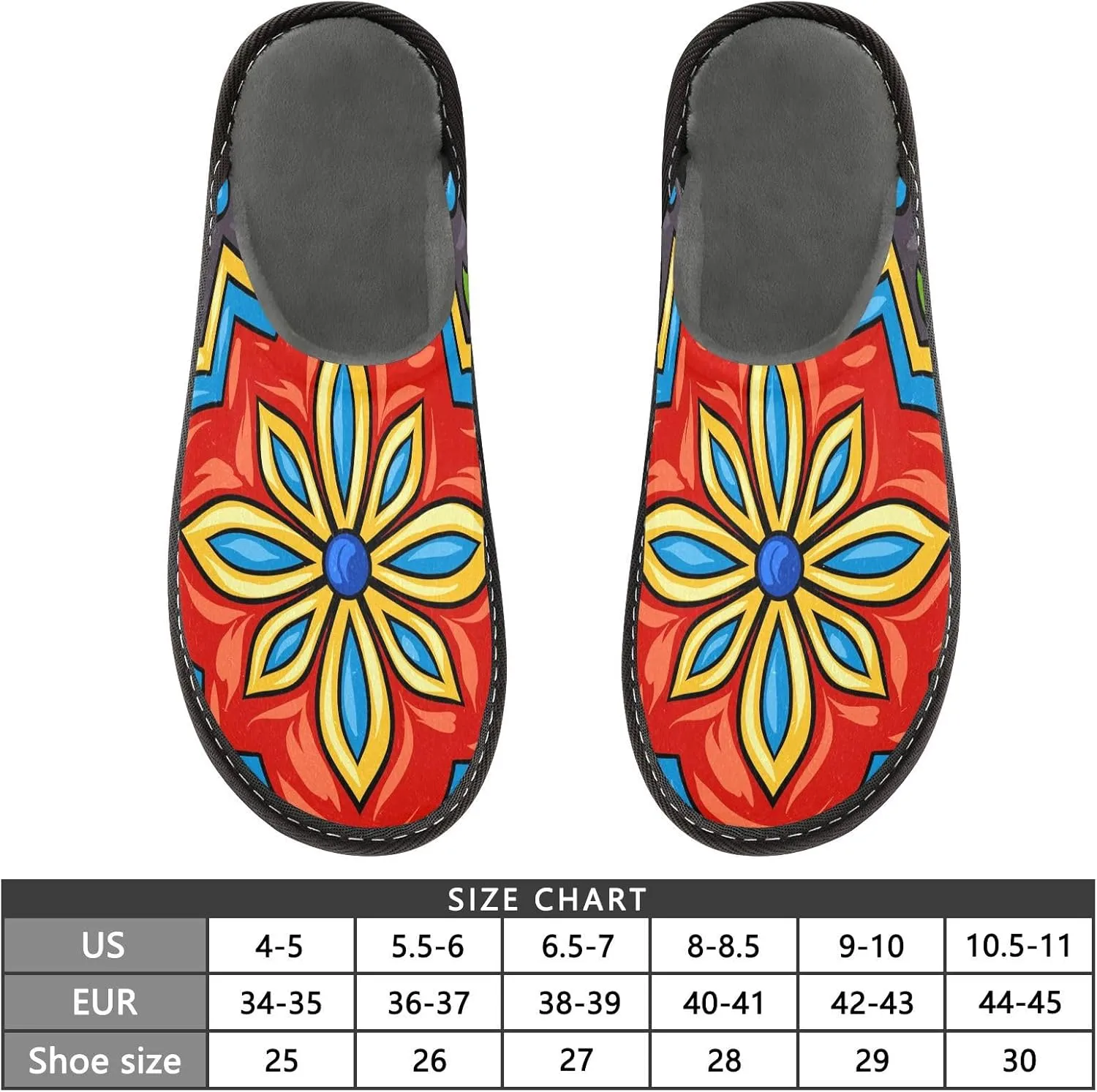 Unisex Fuzzy Foam Slippers Non-Skid Slip-on Soft Warm Sole Fleece Shoes 4-11