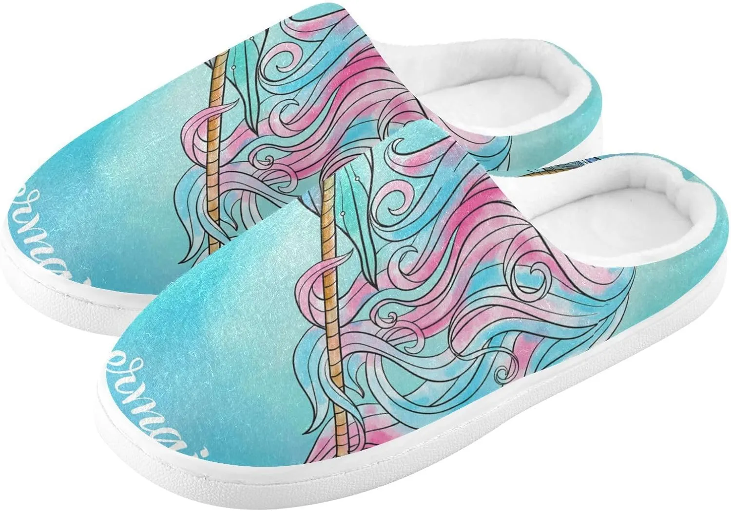 Unisex Memory Foam Slippers Non-Skid Slip-on Soft Warm Sole Fleece Shoes 6-17