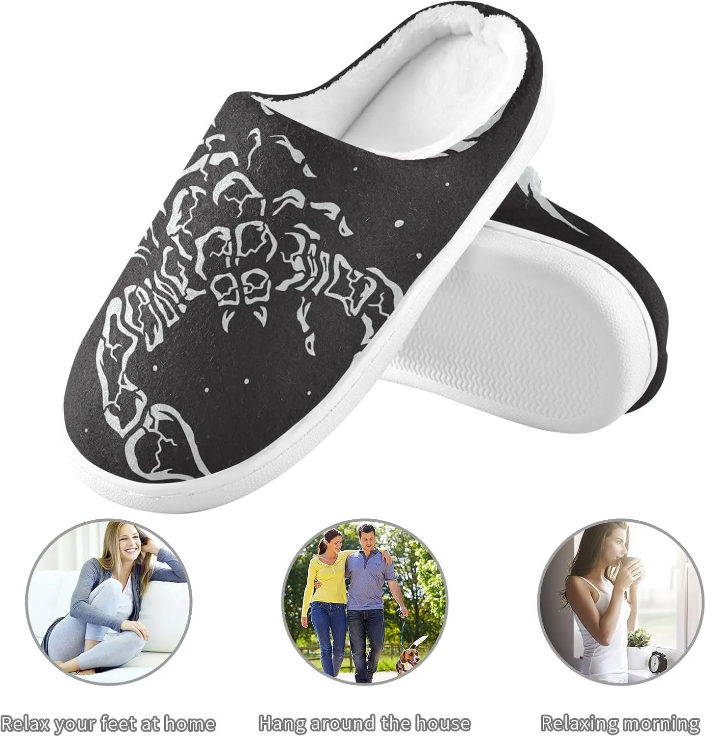 Unisex Memory Foam Slippers Non-Skid Slip-on Soft Warm Sole Fleece Shoes 6-17