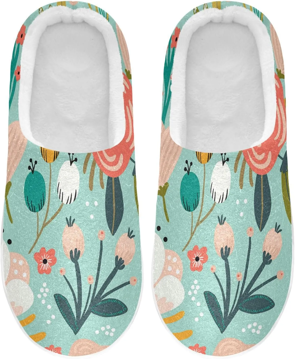 Unisex Memory Foam Slippers Non-Skid Slip-on Soft Warm Sole Fleece Shoes 6-17