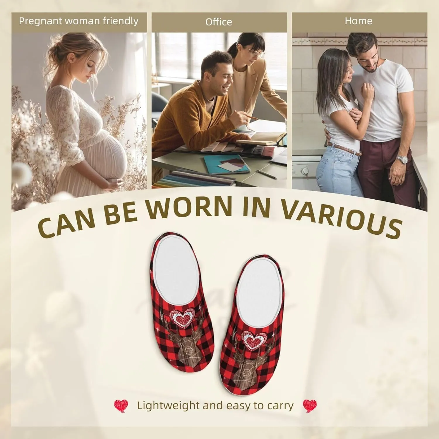 Unisex Warm Slippers Non-Slip Winter Fluffy Slippers Slip-On Plush Slippers Bedroom Slippers House Shoes For Men Women