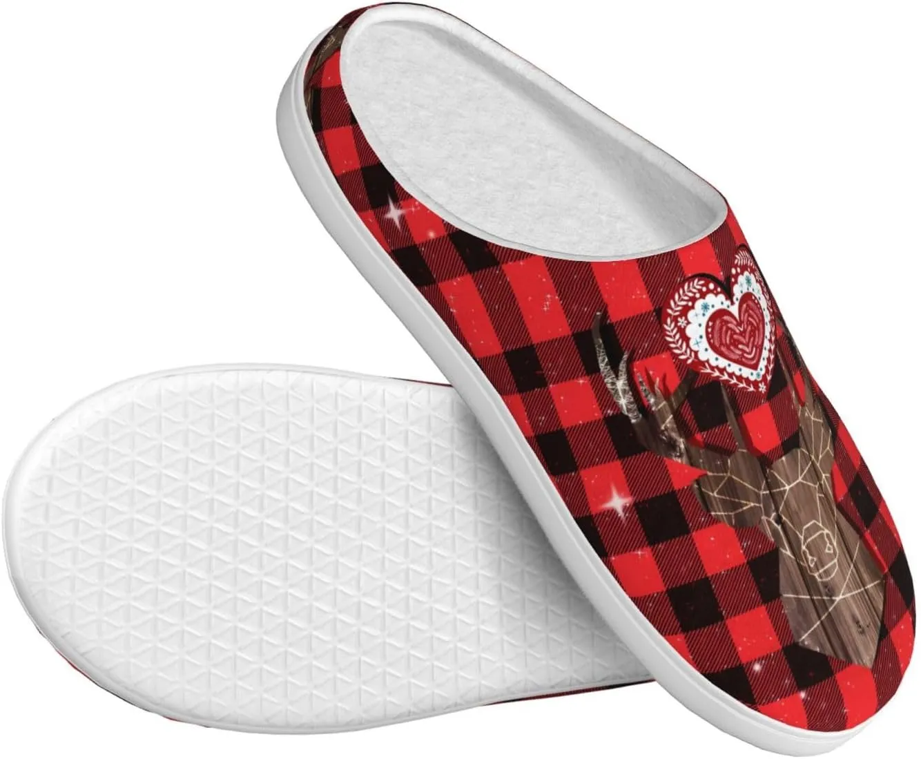 Unisex Warm Slippers Non-Slip Winter Fluffy Slippers Slip-On Plush Slippers Bedroom Slippers House Shoes For Men Women