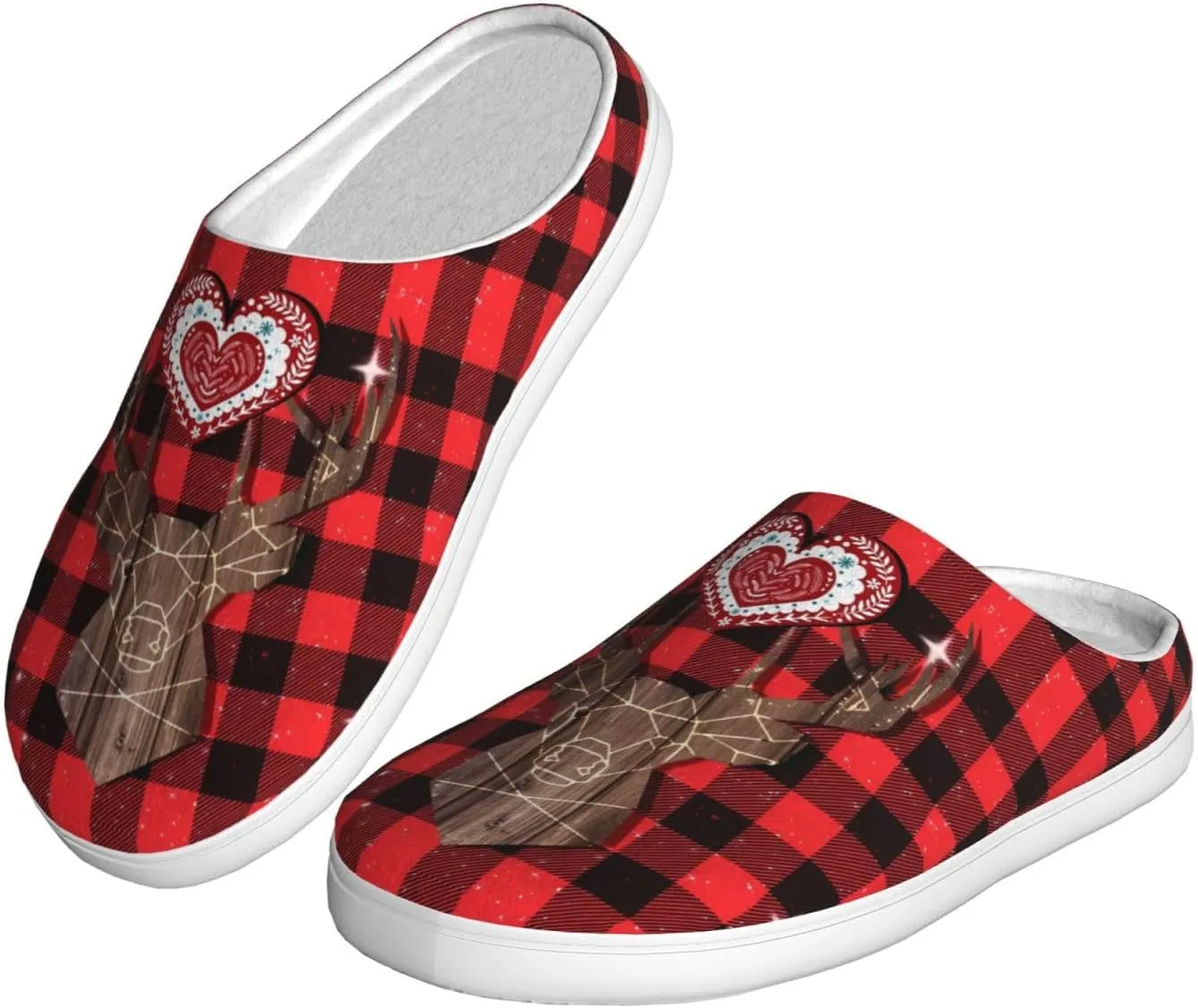 Unisex Warm Slippers Non-Slip Winter Fluffy Slippers Slip-On Plush Slippers Bedroom Slippers House Shoes For Men Women