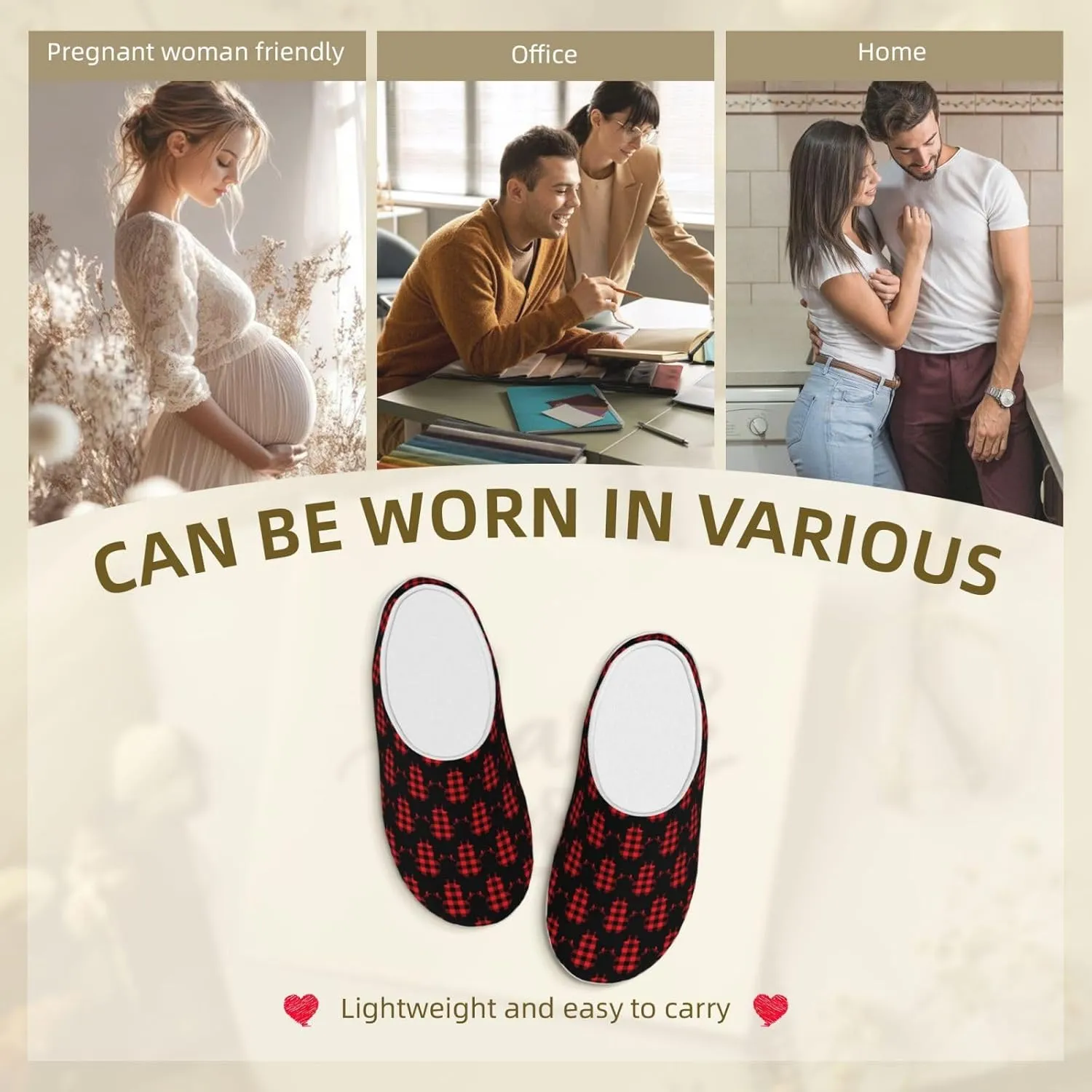 Unisex Warm Slippers Non-Slip Winter Fluffy Slippers Slip-On Plush Slippers Bedroom Slippers House Shoes For Men Women