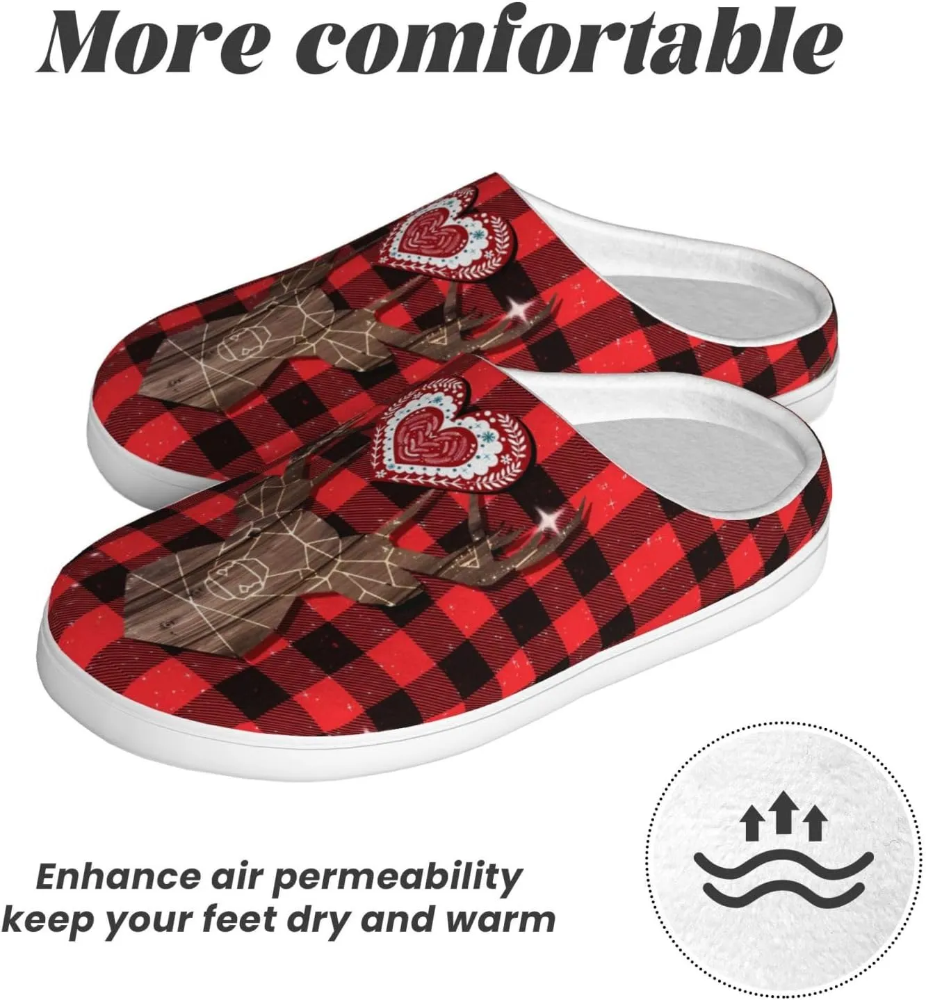 Unisex Warm Slippers Non-Slip Winter Fluffy Slippers Slip-On Plush Slippers Bedroom Slippers House Shoes For Men Women