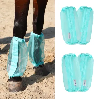 Universal Size Horse Leggings Fine Mesh Greatly Reduce Stomping Breathable Horse Boots Leg Wraps (Set of 4) Summer Mint